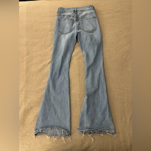 House Of Harlow 1960 High Distressed Denim Flare Jeans Rise Blue Light Wash 27 - Picture 5 of 10